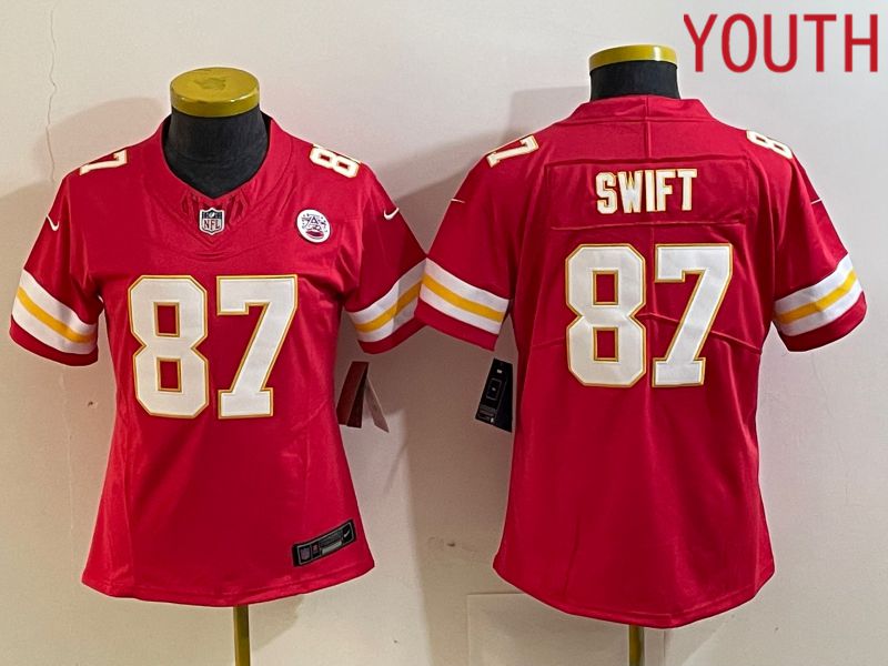 Youth Kansas City Chiefs #87 Swift Red 2024 Nike Vapor F.U.S.E. Limited NFL Jersey->->Youth Jersey